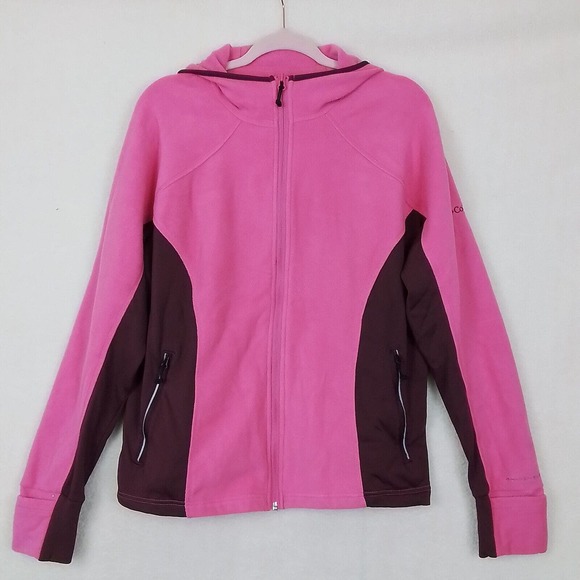 Columbia Full Zip Fleece Jacket‎ Plus Size 1X in Pink, Burgundy - Picture 1 of 12
